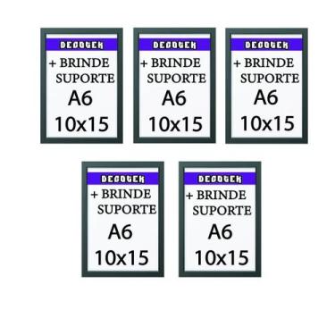 Imagem de Kit 5 Molduras A6 Quadros 10x15 Fotos Porta Retrato Poster - Decotek