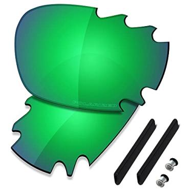 Imagem de SAUCER Lentes de reposição premium e kits de borracha para Oakley Jawbone Vented Racing Jacket | Jawbone Vented Racing Jacket Low Bridge Fit Óculos de sol de alta definição - Verde Jade polarizado