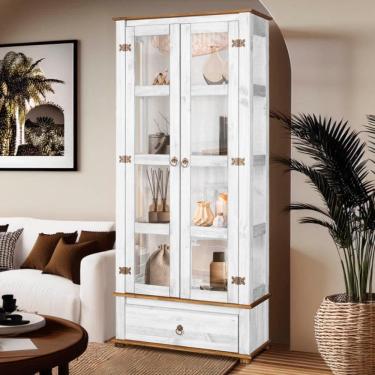 Imagem de Cristaleira 2 Portas Vidro Lateral Madeira Maciça D106VL Denk