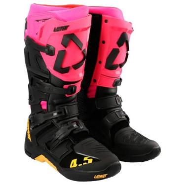 Imagem de Bota motocross leatt 4.5 enduro preto rosa 13 (45)