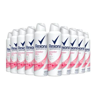 Imagem de Kit com 10 Desodorante Rexona Aerossol 150Ml/90G Men Dry