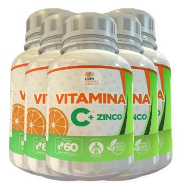 Imagem de Vitamina C + Zinco 500Mg 60 Cápsulas Kit Com 5 Pessoas