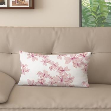 Imagem de Sladjana [Estilo idílico] Capa de almofada impressa digital tipo linho - estampa floral rosa dupla face, design com zíper invisível (61 x 81 cm, FSWM-H)