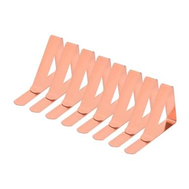 Imagem de Vaveren 8x Toneladas de mesa CLIPS DEPARTE PASTES de TABELA METAL MESSAIS FLEXIBLE AO ANTERIOR PICNICA TABELOS TABELOS DOS CLAMPOS para COZINHA de CASA DO, Rosa Ouro