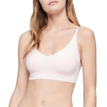 Imagem de Calvin Klein Sutiã feminino Invisibles Comfort levemente forrado sem costura triangular, Coxa de ninfa, PP