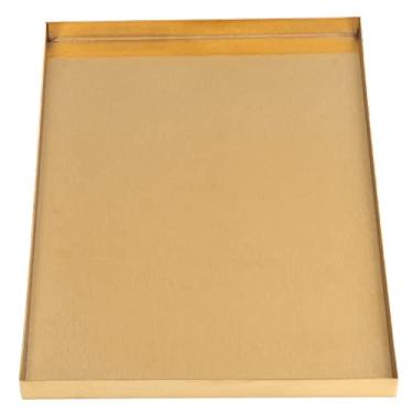 Imagem de Bandeja de Armazenamento Retangular Luxuosa Dourada-bandeja Organizadora de Aço Inoxidável Estilo Nórdico para Acessórios de Maquiagem de Mesa-tamanho Grande