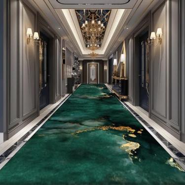 Imagem de Tapete longo de corredor, simples, de cor sólida, moderno, abstrato, decoração, lavável, para escada, corredor (120 x 200 cm, 47 x 78,7 pol./sem fiapos)