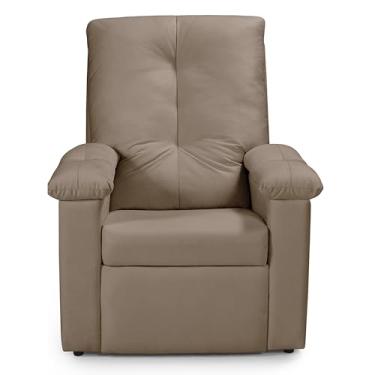 Imagem de Poltrona Reclinável Lisboa Revestida em Suede Veludo Confort 3 Posições com Apoio para os Pés (CHOCOLATE)