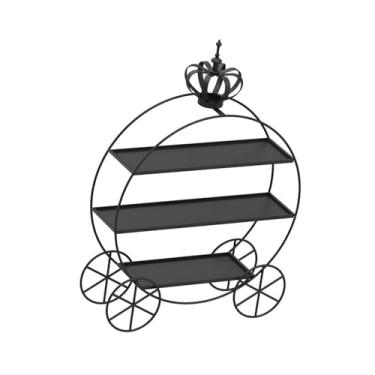 Imagem de Fancyes Suporte de Suporte de Cupcake Servando Tower Towletop Ornamento de 3 Bolo de Biscoito de Biscoito de Biscoito para Halloween Birthday Birthday Baby Sh, Preto