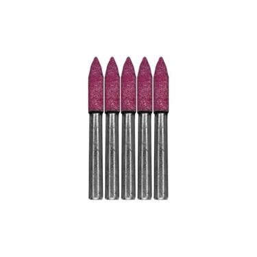 Imagem de Kit 5 Ponta Montada Pedra Pirulito Rosa A-15 6,4 X 27mm Retifica Haste 1/4