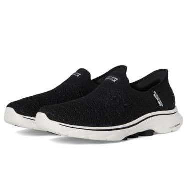 Imagem de Skechers Tênis feminino Go Walk 7 Springtime Hands Free Slip-ins, Preto/branco, 38