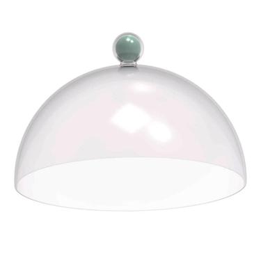 Imagem de Cúpula de Plástico 25cm para Bolos Tortas Doces Pratos Verde Menta Bubble Crippa