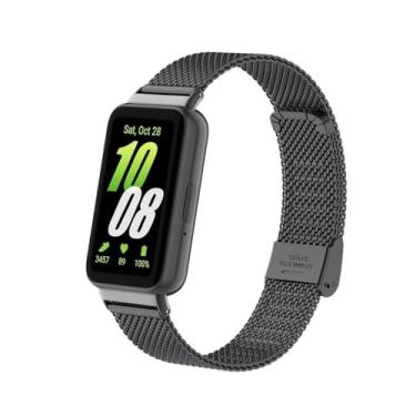Imagem de T-BLUER Pulseira compatível com Samsung Galaxy Fit 3, pulseira de substituição de metal de aço inoxidável, acessórios para Samsung Galaxy Fit 3 SM-R390 mulheres e homens, FG1 preta