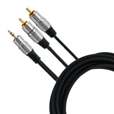 Imagem de Cabo Áudio Auxiliar P2 X 2rca Plug Metal Níquel 2metros Fitz - PIX