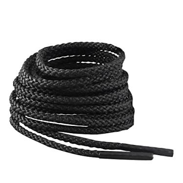 Imagem de IRONLACE Cadarços redondos inquebráveis – Indestrutíveis, impermeáveis e resistentes ao fogo para botas e sapatos, 680 kg de resistência à ruptura/par, preto, 150 cm, diâmetro de 3,2 mm, 1 par