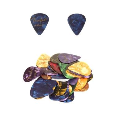 Imagem de Kit 10 Palhetas Fender 0,46mm Violão Guitarra Baixo Ukulele Cavaco