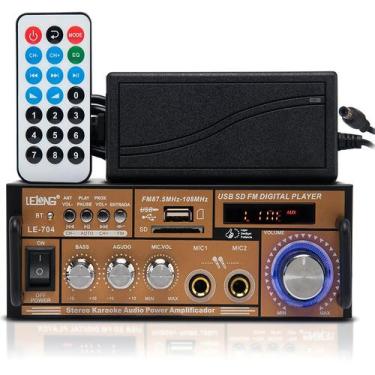 Imagem de Amplificador De Som Bluetooth 200w Com 2 Canais Para Som Ambiente Usb 