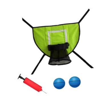 Imagem de menolana Mini trampolim cesta de basquete acessórios de fixação de trampolim jogo de gol brinquedo esportivo leve tabela suporte de basquete, Verde