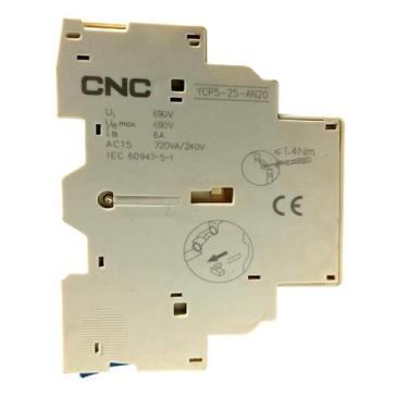 Imagem de Bloco Contato Auxiliar Para Disjuntor Motor Modelo Ycp5-25 An20 Cnc