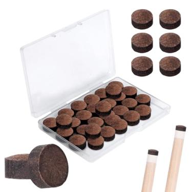 Imagem de 30 peças de pontas de taco de bilhar, kit de reparo de substituição para tacos de piscina, ponta de bastão de piscina com caixa de armazenamento, 13 mm, marrom, tacos de mesa de sinuca para bastões de