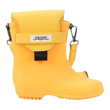 Imagem de Botas de chuva fofas 2025, bolsa de ombro único, alça tiracolo feminina com desenho animado (amarela), Amarelo