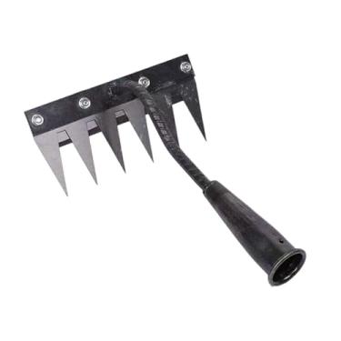 Imagem de ＡＷＨＡＯ Ancinho de jardim, enxada de jardim, ferramenta de jardinagem afiada e resistente, remoção de ervas daninhas, ancinho, extrator de ervas daninhas para, 6 Dentes