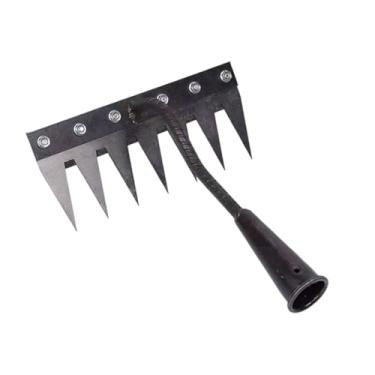 Imagem de ＡＷＨＡＯ Ancinho de jardim, enxada de jardim, ferramenta de jardinagem afiada e resistente, remoção de ervas daninhas, ancinho, extrator de ervas daninhas para, 7 Dentes