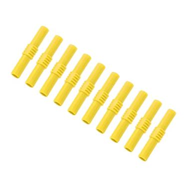 Imagem de 10pcs 4mm PVC Isolle Banana Coupller Fêmea para Fêmea Extensão Extensão Eletrônica de Extensão Aparelhos Eletrônicos (Amarelo)