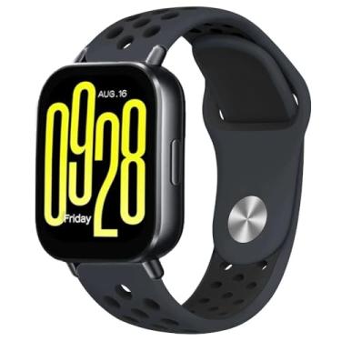 Imagem de Pulseira de Silicone para Redmi Watch 5 Active, acessórios de relógio inteligente, cinto de substituição (Black dark black)