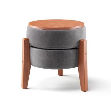 Imagem de Puff Frapê Suede Grafite 47 cm - Mobly