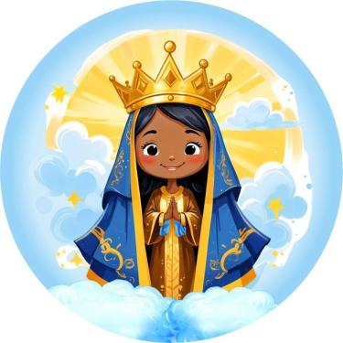 Imagem de Painel Sublimado Redondo Nossa Senhora Aparecida Infantil