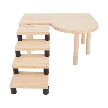 Imagem de Hamster de Madeira Pet Stand Com, Montagem Fácil, Design Fofo, Material de Tronco, Com escadas. Adequado para Hamsters, Cobaias e Outros Animais de Estimação