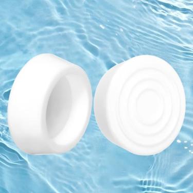 Imagem de Para-choques de escada de piscina para piscinas enterradas – pacote com 2 tampas de plugue externo de borracha para degraus padrão de 4,8 cm, capa de borracha para pés protege o forro de piscina