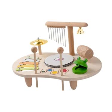 Imagem de menolana Conjunto de bateria infantil, instrumentos de percussão, instrumento musical de brinquedo, brinquedo musical de madeira para crianças de 3, 4, 5 e 6
