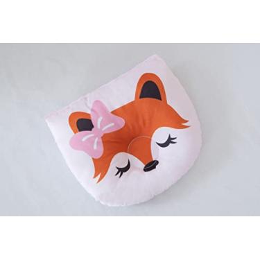 Imagem de Travesseiro Anatômico Bebê, Apoio de Cabeça com Estampas de Animais, 25x22cm, Fibra de Silicone (RAPOSINHA)