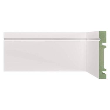 Imagem de Kit Rodapé de MDF 40 Barras Frisadas de 10cm x 2,40m Rende 96 Metros Moldufama Branco