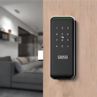 Imagem de Fechadura eletronica digital grossi gr-100 preta sobrepor - senha/tag