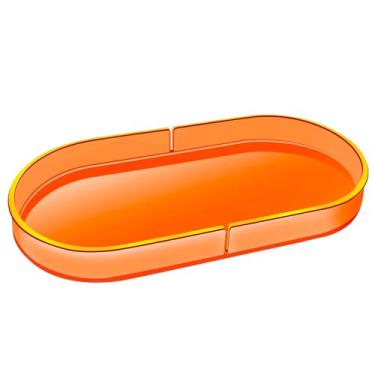 Imagem de Bandeja decorativa de acrílico, perfume, joias, bugigangas, para banheiro, sabonete, tanque, pia pequena, vela para pegar todos os organizadores, 30 x 16 cm, laranja neon