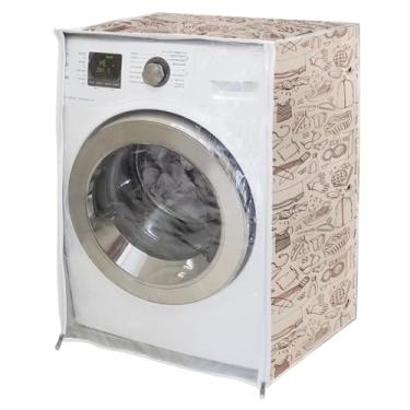Imagem de Capa P/Máquina de Lavar C/Abertura Frontal C/Zíper- 4Kg a 10Kg (Estampada)
