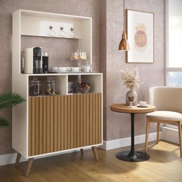 Imagem de Cantinho Café Retrô Cozinha Moderna Multiuso Balcão 2 Portas - DecorMo