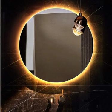 Imagem de Espelho De Quarto Com Luzes Led Redondas, Espelho De Parede Iluminado Vity, Espelho Retroiluminado Sem Moldura, Seguro à Prova De Explosão, White Light, 50 * 50CM