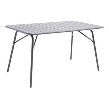 Imagem de Mesa De Aco Cinza Para Jardim 4 Lugares 140X80X74 Cm - Cinza - Italy
