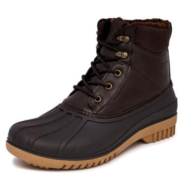 Imagem de LONDON FOG Aspen Botas de inverno masculinas impermeáveis para neve - Botas de neve masculinas com isolamento térmico ou botas de chuva, preto marrom ou castanho, tamanho 7 a 15 larguras médias e
