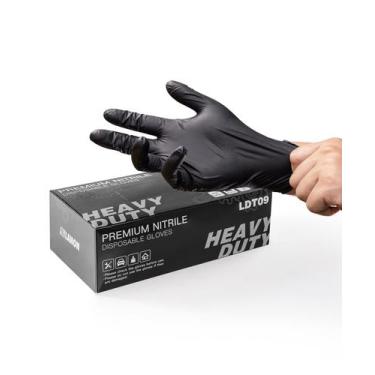 Imagem de Luvas descartáveis LANON 6-mil Black Nitrile XL (caixa de 100) - LANON