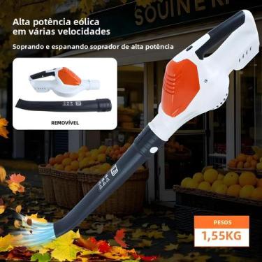 Imagem de Soprador De Folhas Elétrico Recarregável De Alta Potência, Soprador De