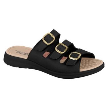 Imagem de Chinelo Feminino Slide Fivelas Modare Ultraconforto 7174122, Preto, 36