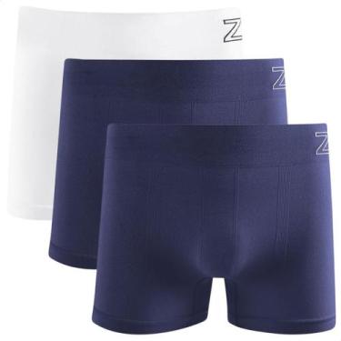 Imagem de Kit 3 Cuecas Boxer Masculina Zee Rucci Microfibra Sem Costura Lisa - Z