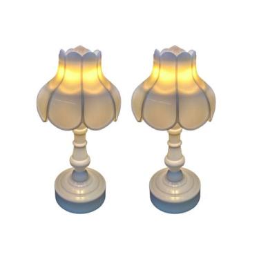 Imagem de Kit 2 Mini Luminária Led Abajur Antigo Vela Decorativa 13cm - Tokyo De