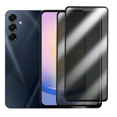 Imagem de Kit 2 Películas de Vidro 3D Privacidade Anti-Spy para Samsung Galaxy A25, Proteção Total da Tela, Anti Impacto
