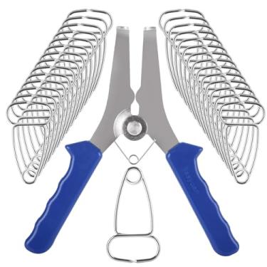 Imagem de LOYORTY Kit de grampos de mola de esquadria, alicates com mola e 13 peças de braçadeiras de esquadria, alicates de mola de esquadria para marcenaria, molduras de fotos, acabamento de madeira, molduras